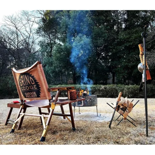 Alternative view of Omamakinodai walnut firewood rack 🇯🇵